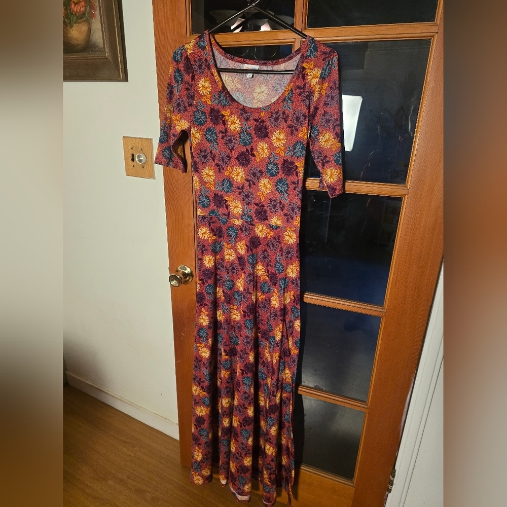 LuLaRoe Vibrant Floral Maxi Dress Medium